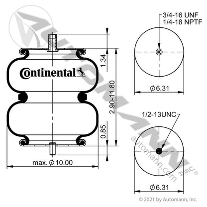 566.CT64665 - Continental Air Spring Double Convoluted