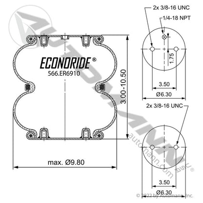 566.ER6910 - Econoride Air Spring Double Convoluted