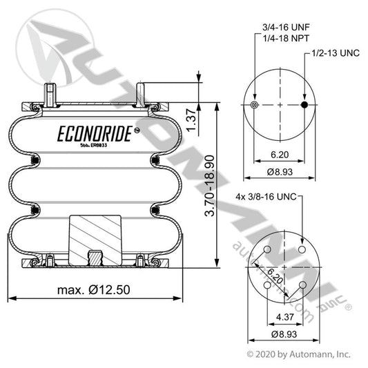 566.ER8033 - Econoride Air Spring Triple Convoluted